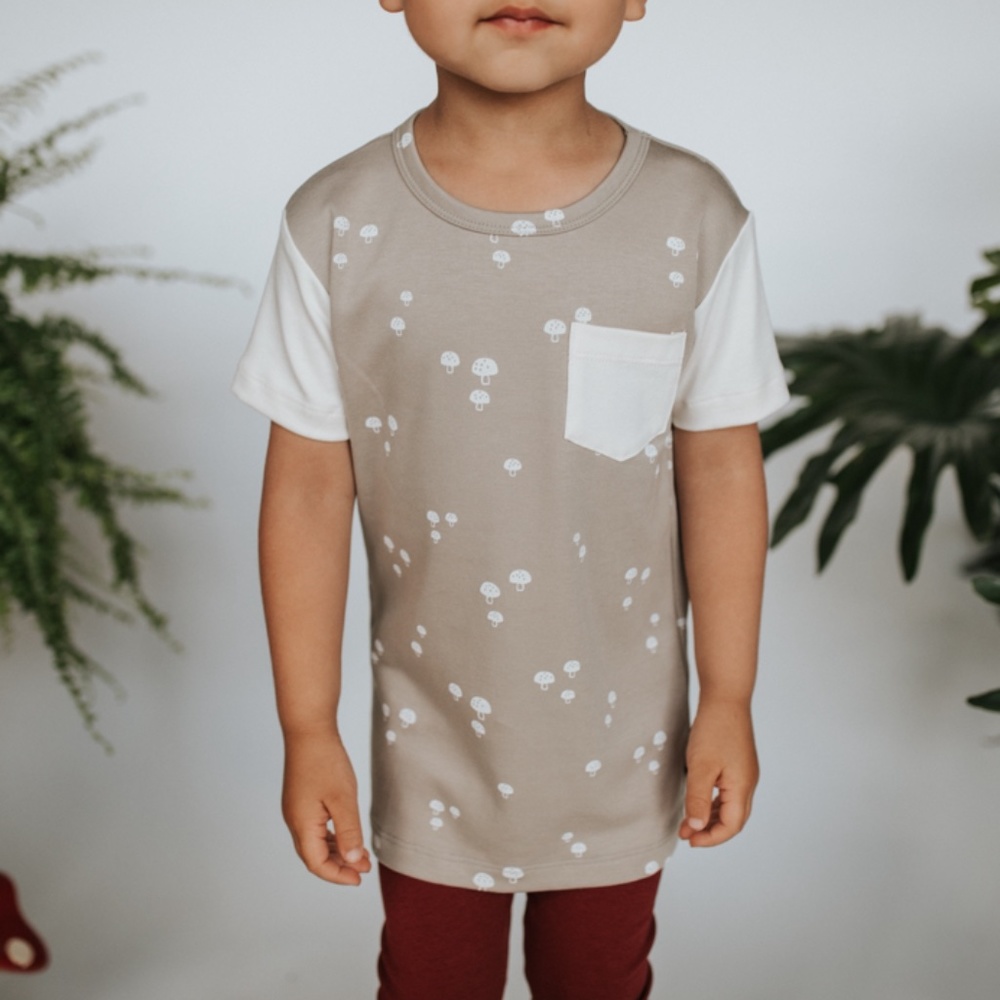 Little & Lively Pocket Slim Fit T-Shirt - Toadstool